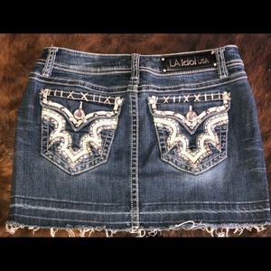 La Idol Jean Skirt